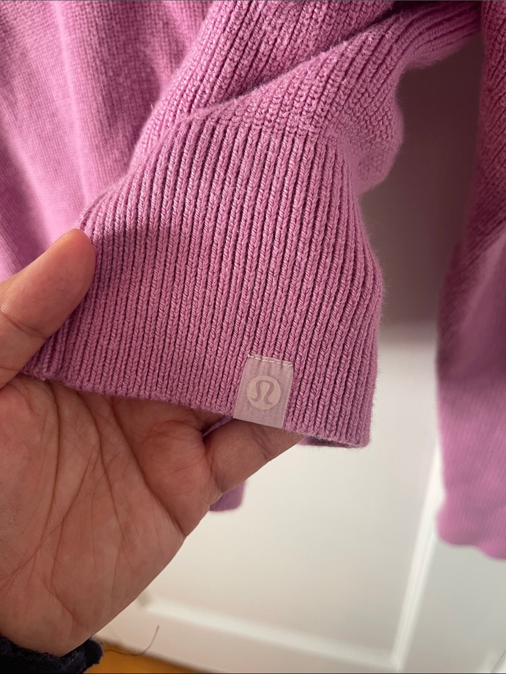 lululemon athletica Pink Collared Cropped Merino-Blend Sweater - Picture 5 of 9